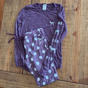 Victoria’s Secret Purple Long Sleeve Pajama Set Size Small
